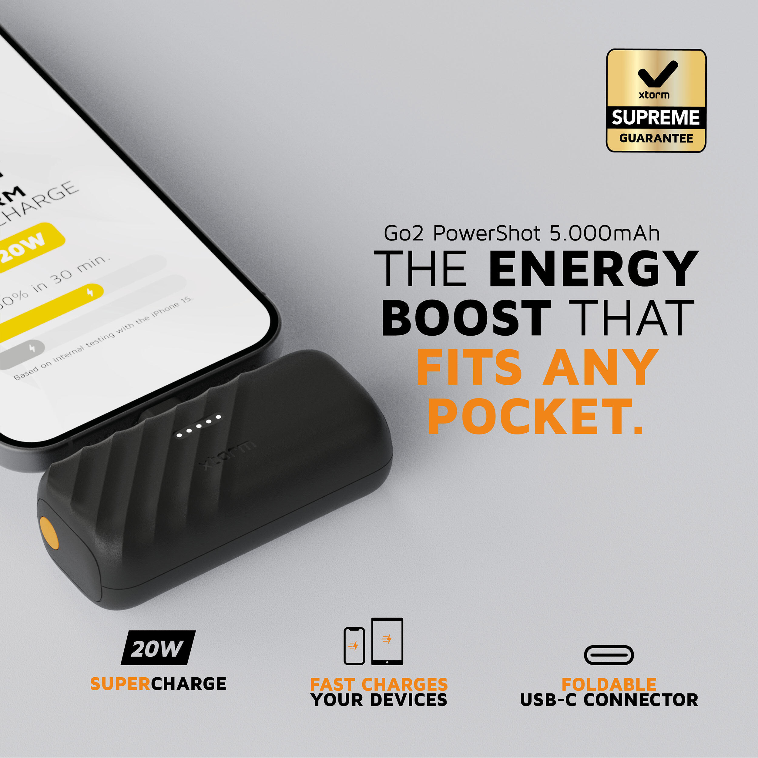 Xtorm Go2 Batterie externe - 5.000 mAh - USB-C Aansluiting 2/6