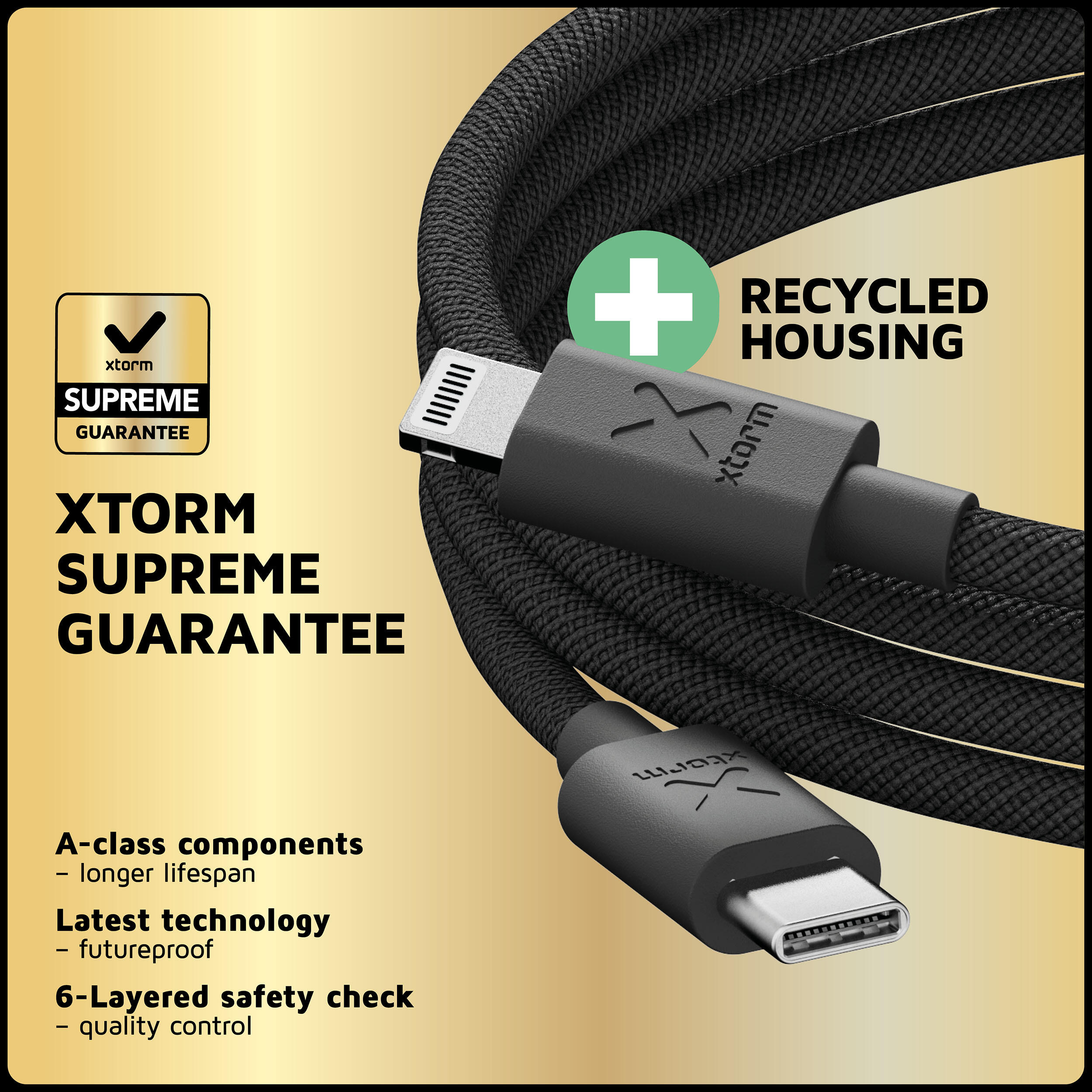 Cable USB-C a Lightning Go2 - 1 metro - Negro 4/5