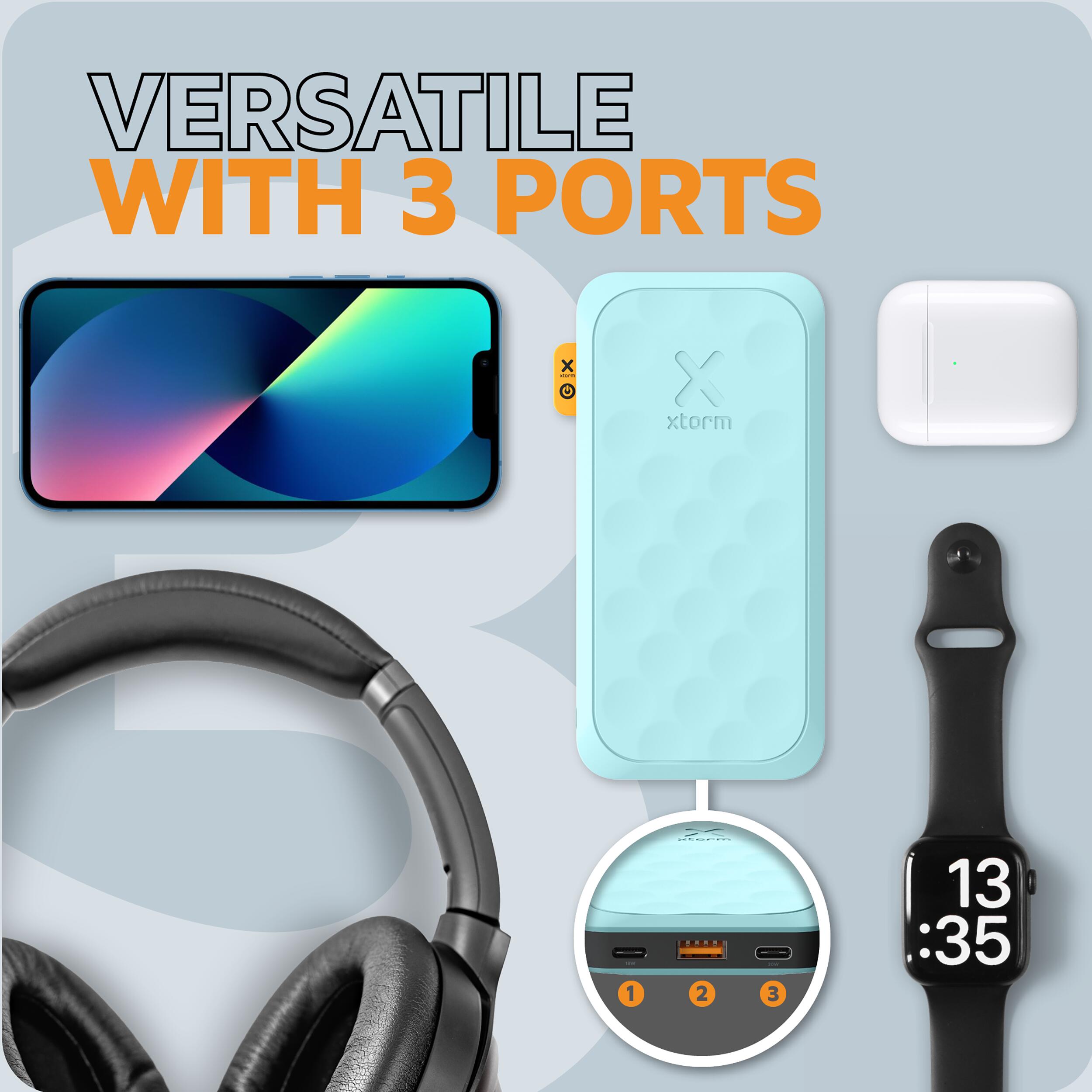 Xtorm Fuel Series 5 20W Powerbank 10.000 mAh - 2 x USB-C / 1 x USB-A - Blauw 3/7