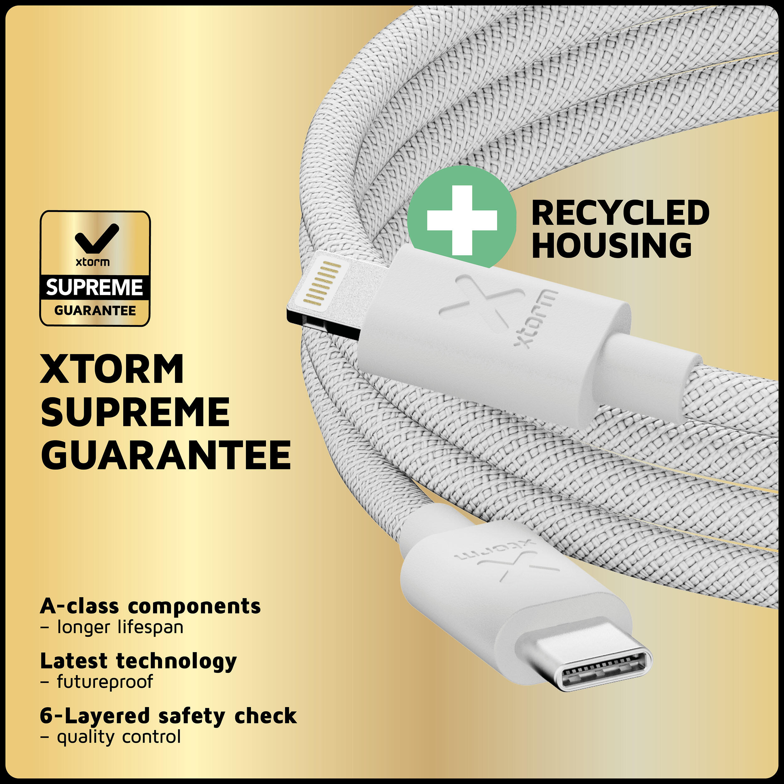 Cable USB-C a Lightning Go2 - 1 metro - Blanco 4/6
