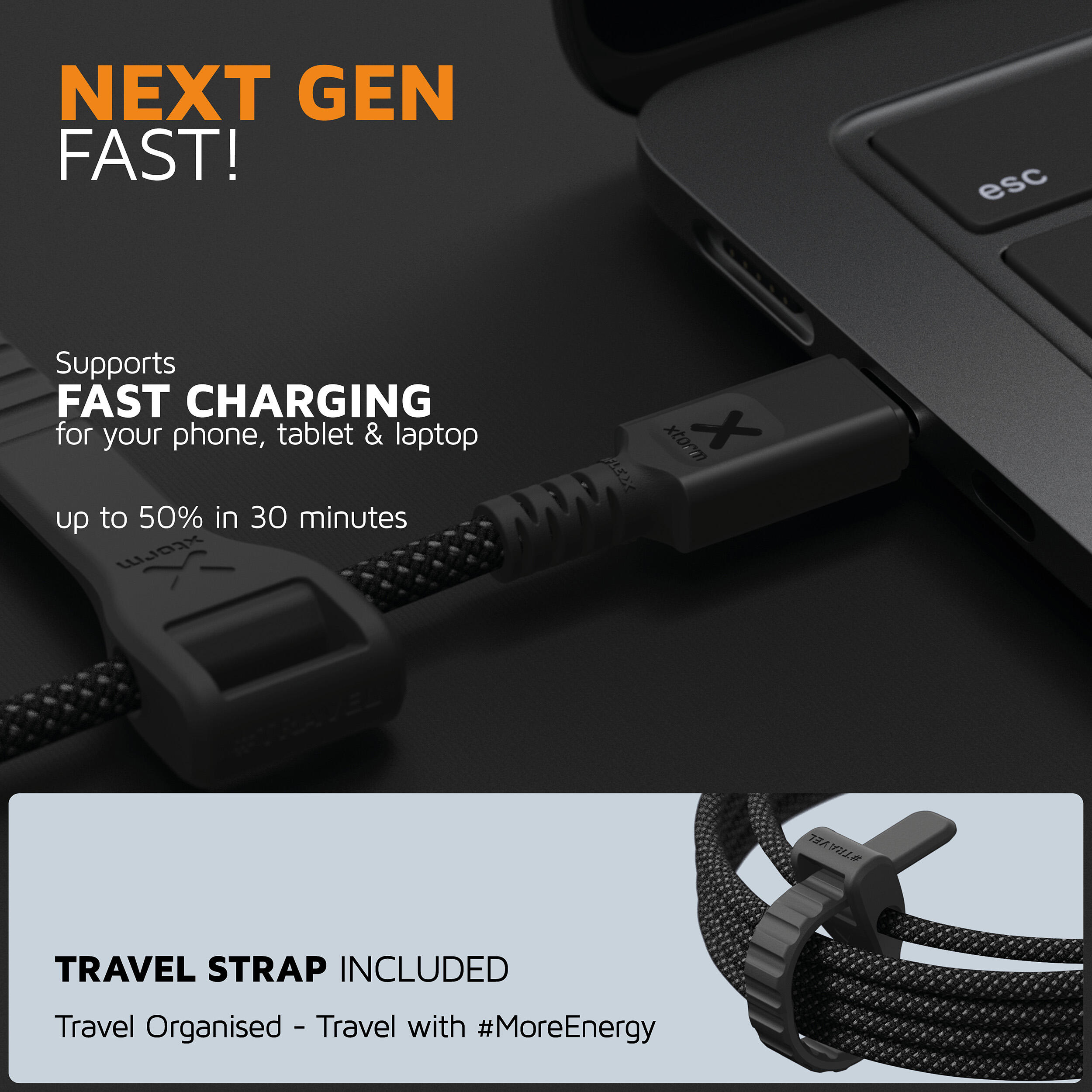 Cable USB-C Next Gen - USB-C a USB-C - 240 W - 3 metros - Cargador - Negro 4/6