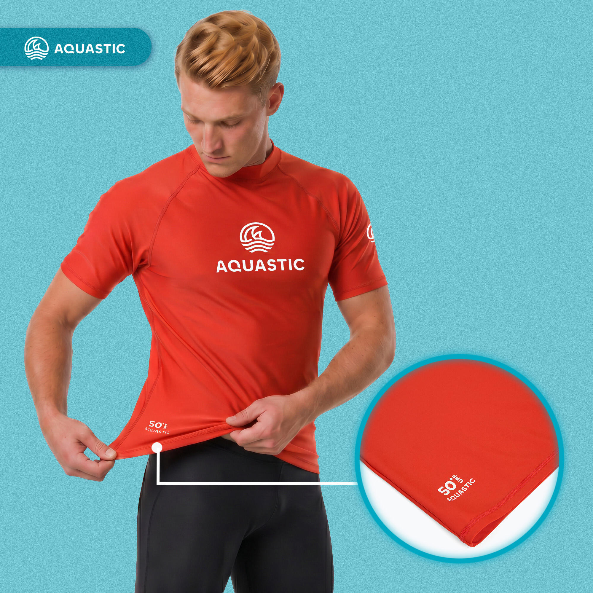 Camiseta masculina AQUASTIC Rimos UV 50+ UPF 6/7
