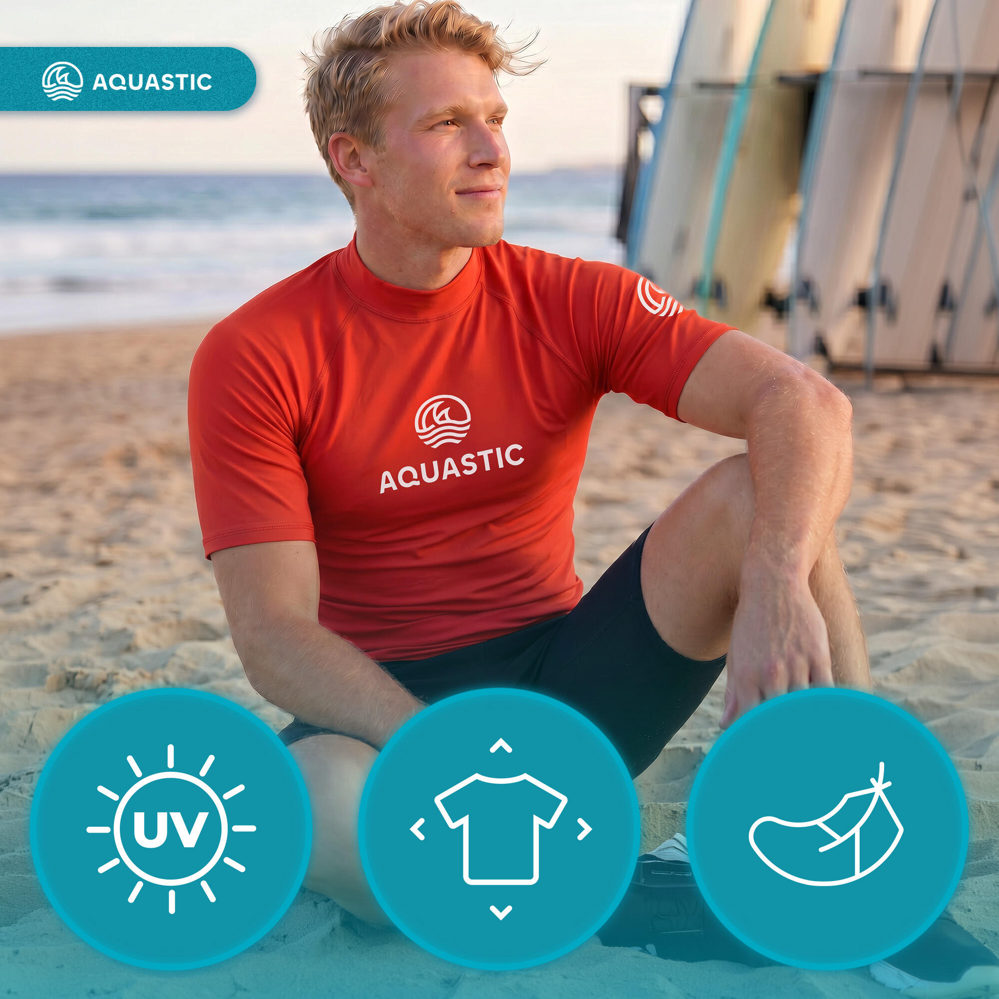 Camiseta masculina AQUASTIC Rimos UV 50+ UPF 4/7