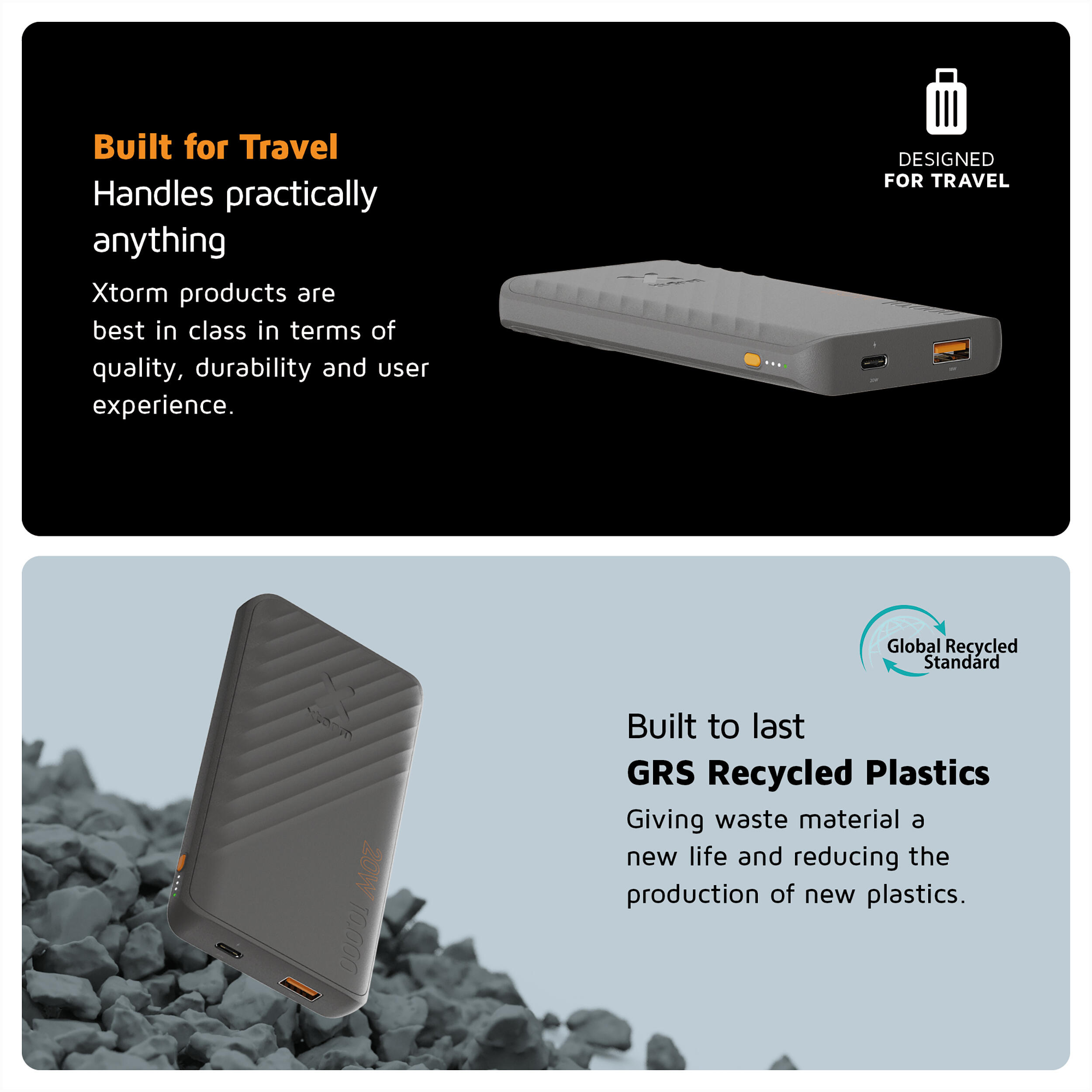 Batería externa Supercharge de 10000 mAh - Carga rápida de 20 W - Negra 7/7