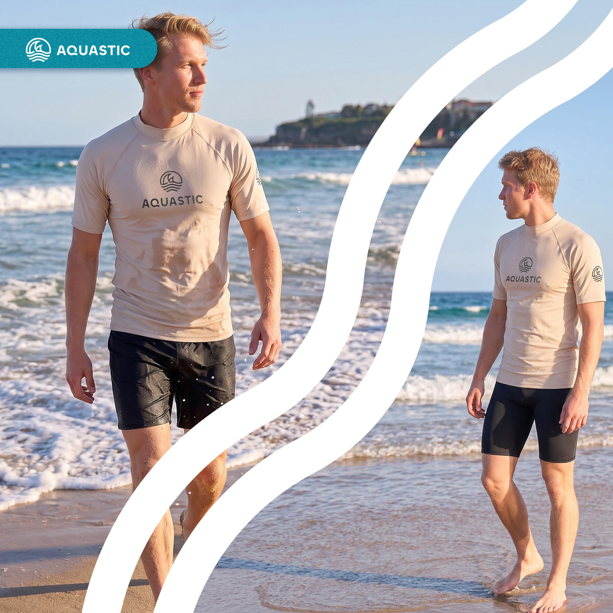Camiseta masculina AQUASTIC Rimos UV 50+ UPF 7/7