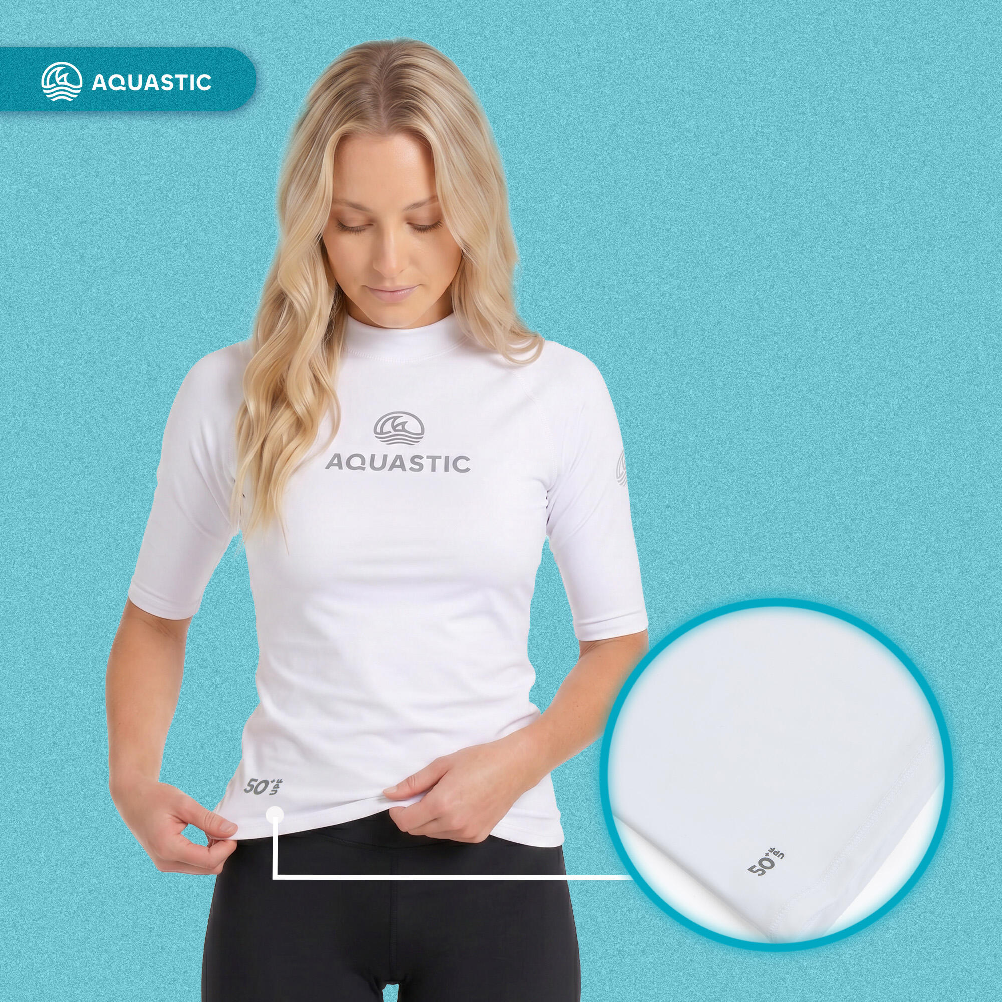 Koszulka damska AQUASTIC Rimos WMNS UV 50 UPF do sportów wodnych szybkoschnąca 6/7
