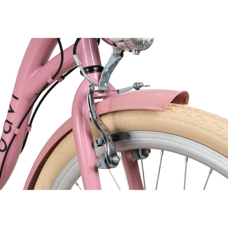 Bicicleta copii Davi Aria, 7 viteze, 24″, 130-165 cm, Roz/Crem