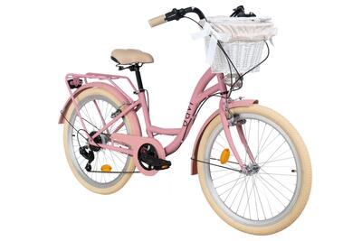 Kinder stadsfiets 24" davi aria 9-12 jaar 14" 7 versnellingen shimano roze