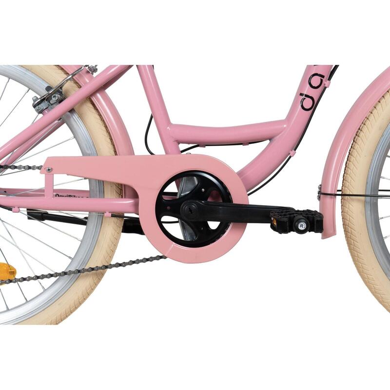 Bicicleta copii Davi Aria, 7 viteze, 24″, 130-165 cm, Roz/Crem