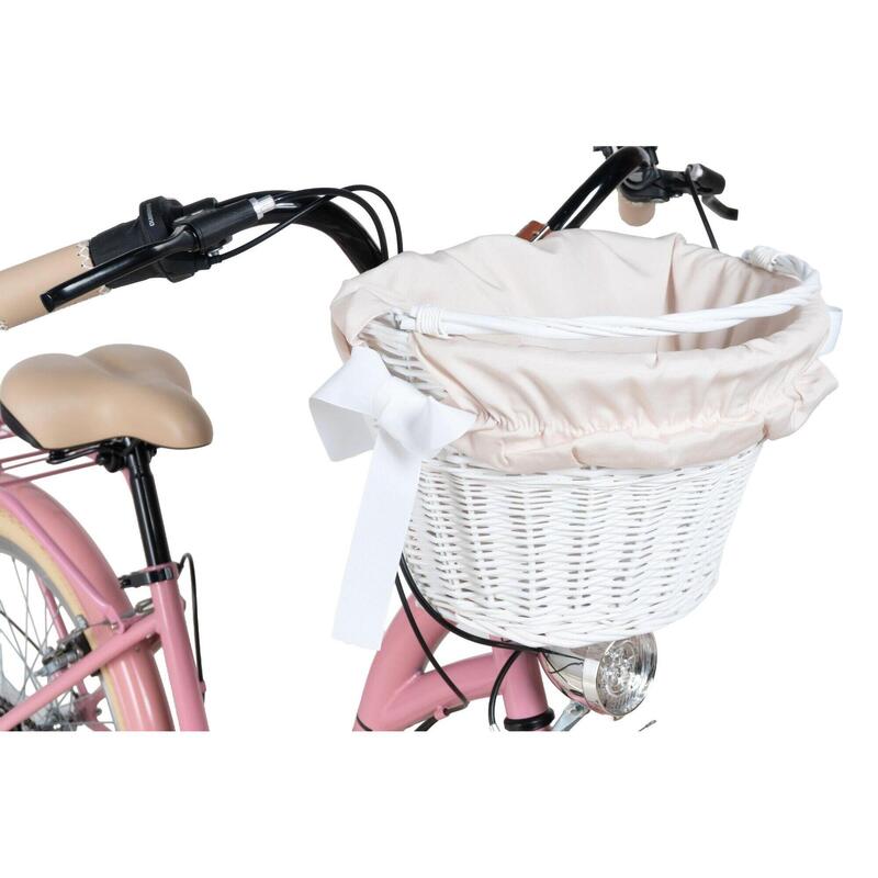 Bicicleta copii Davi Aria, 7 viteze, 24″, 130-165 cm, Roz/Crem