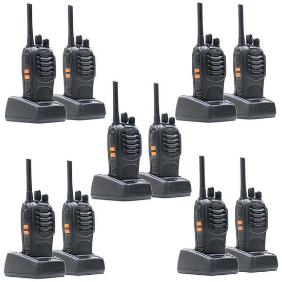 Paquet 10 PNI PMR R40 PRO Radio, batteries, chargeurs et écouteurs inclus
