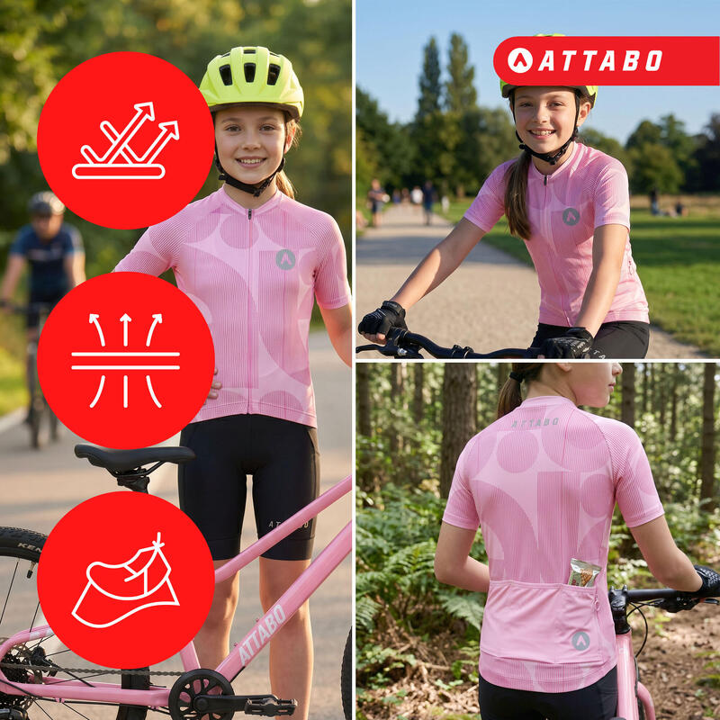 Tricou de ciclism pentru copii ATTABO Vites WMNS