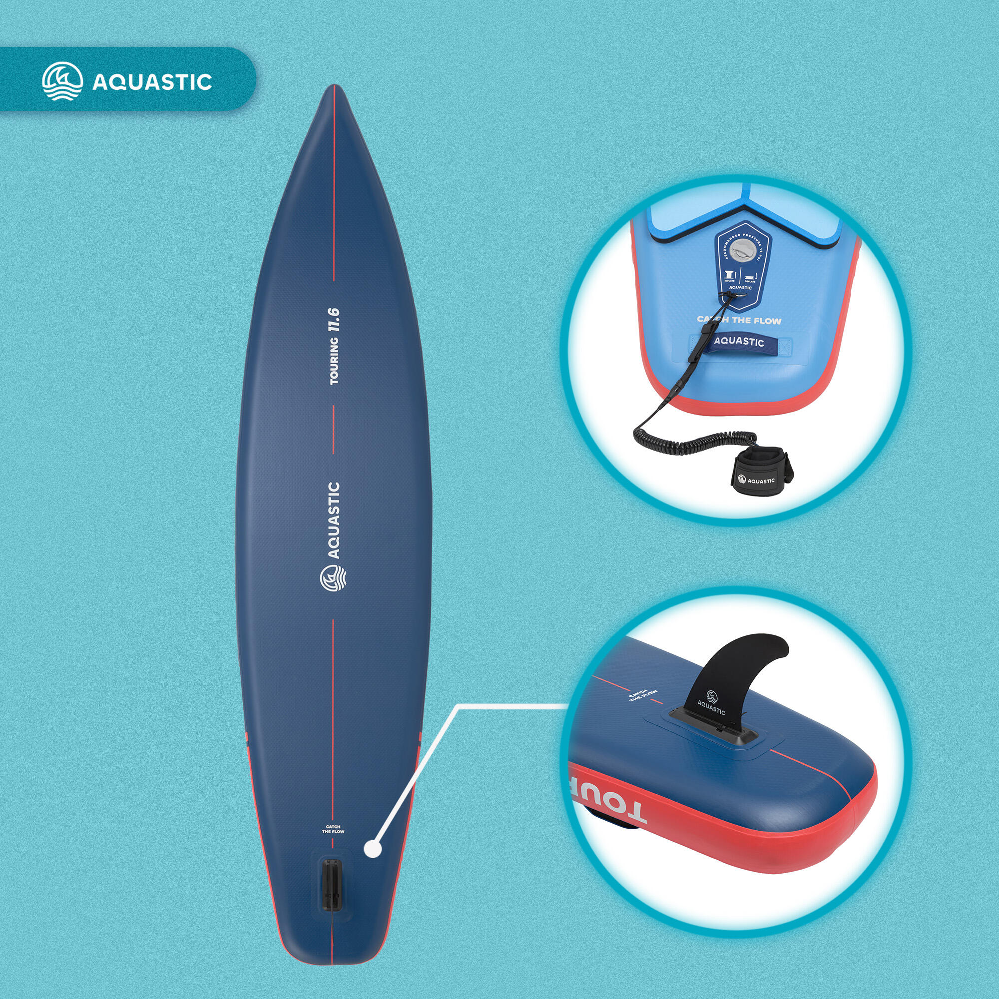 Deska SUP AQUASTIC Touring 11'6" Zestaw z siedziskiem 5/7