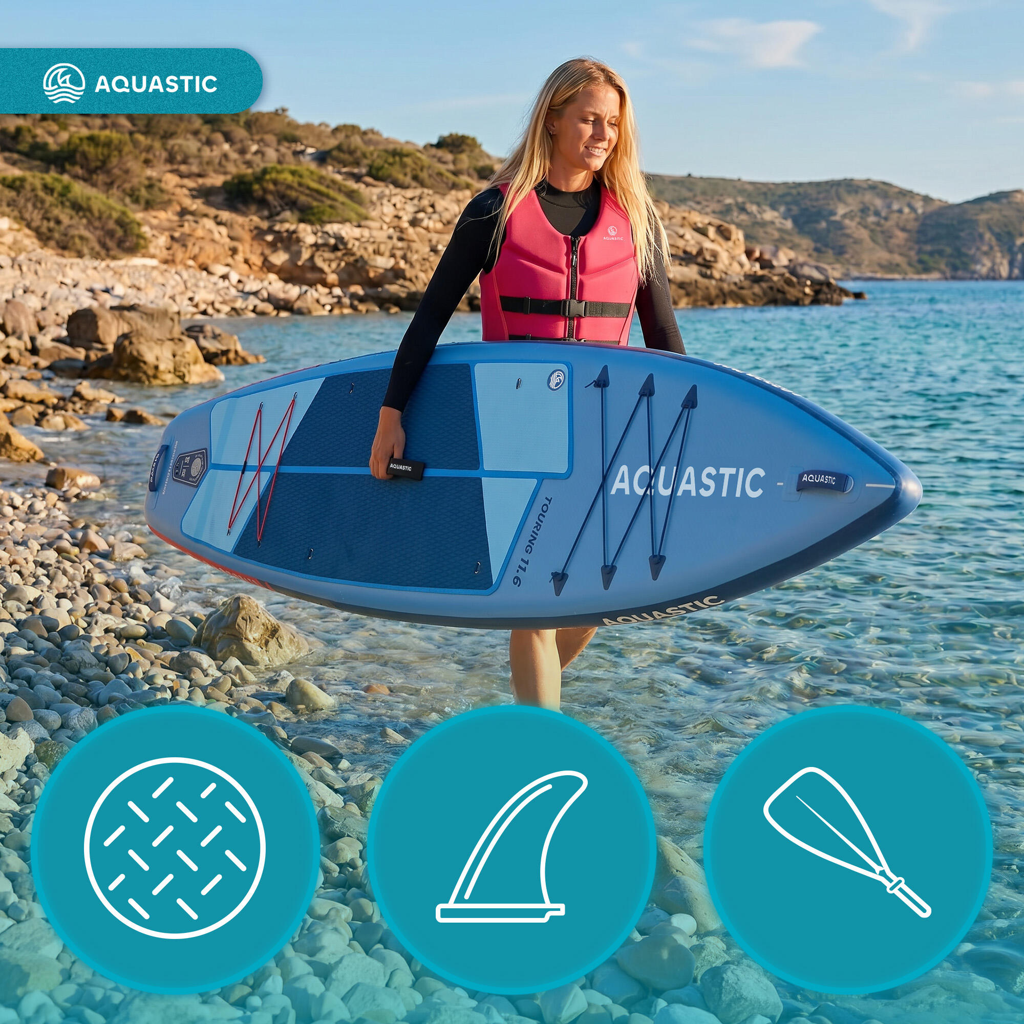 Deska SUP AQUASTIC Touring 11'6" Zestaw z siedziskiem 4/7
