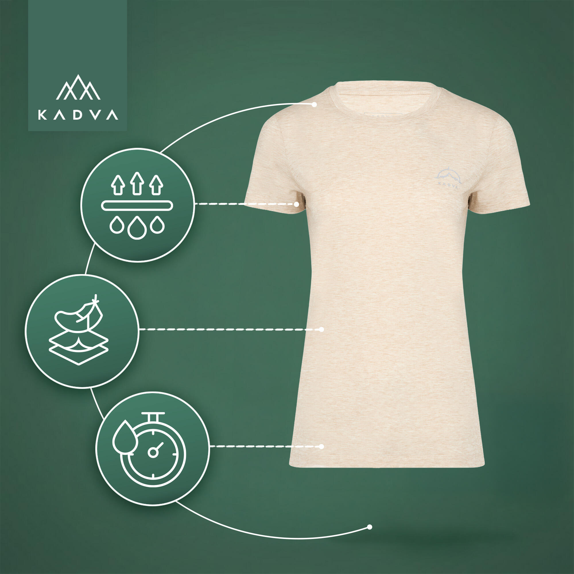 Dames trekking T-shirt KADVA Merivra 6/7