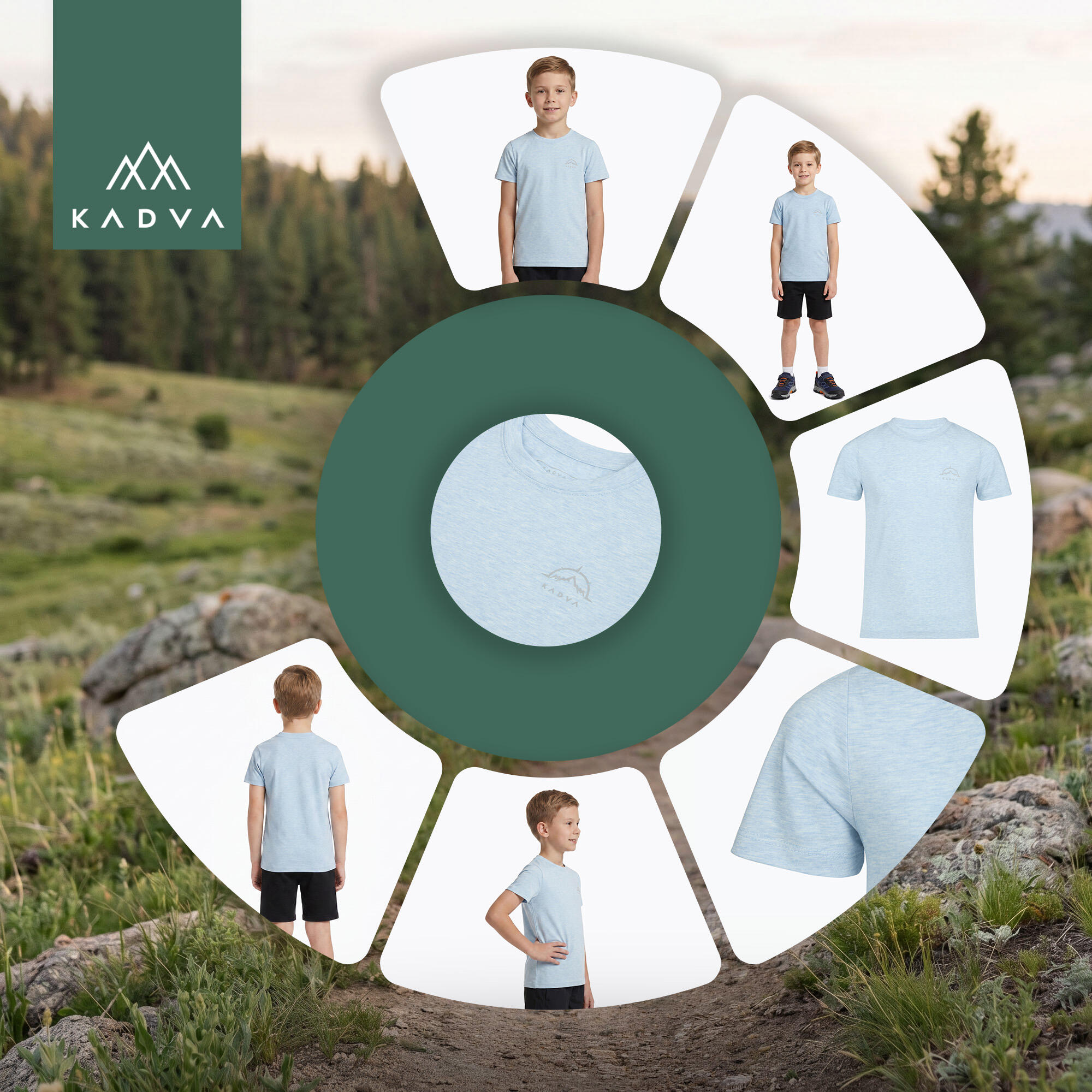 Camiseta de trekking infantil KADVA Merivra 5/7