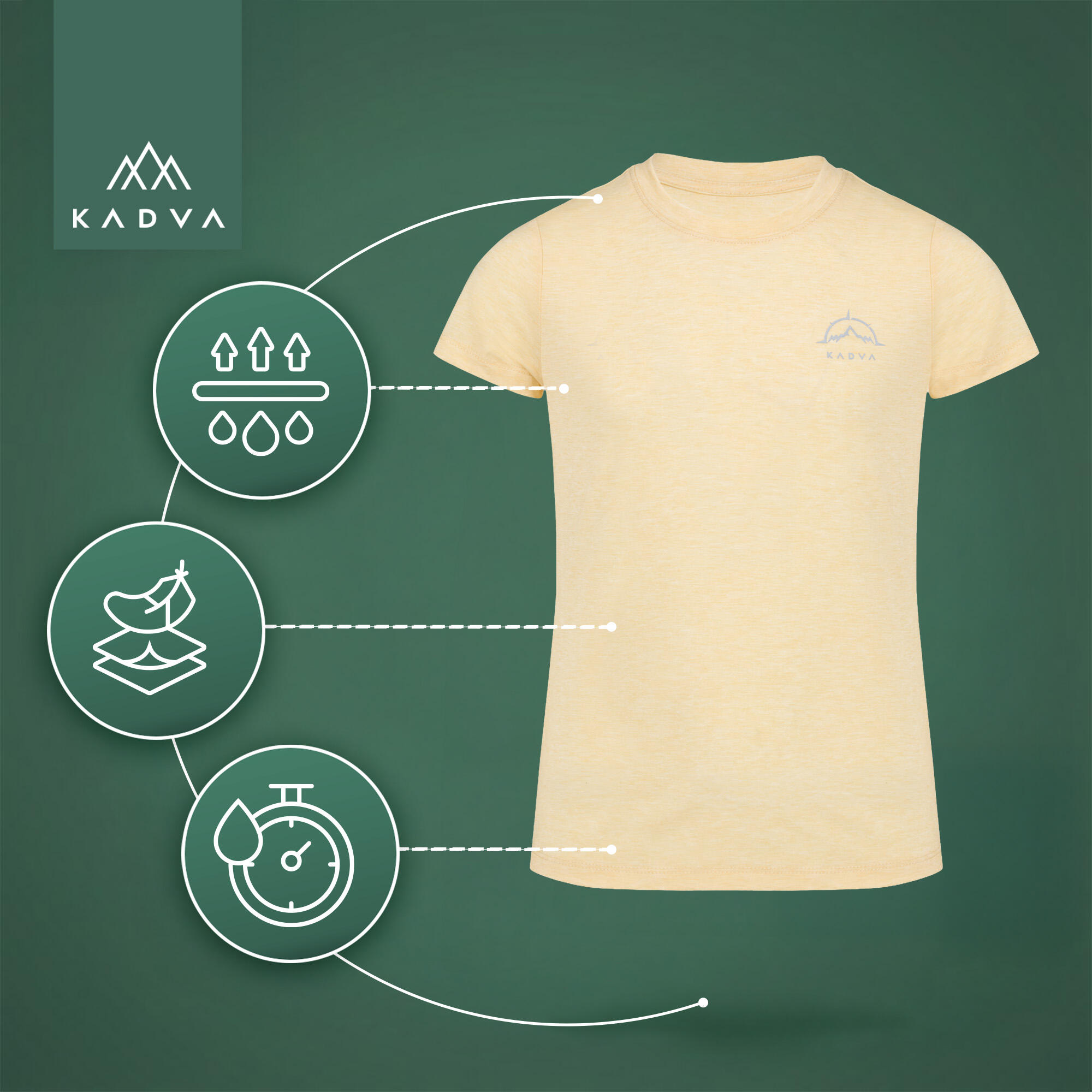 Camiseta de trekking infantil KADVA Merivra 6/7