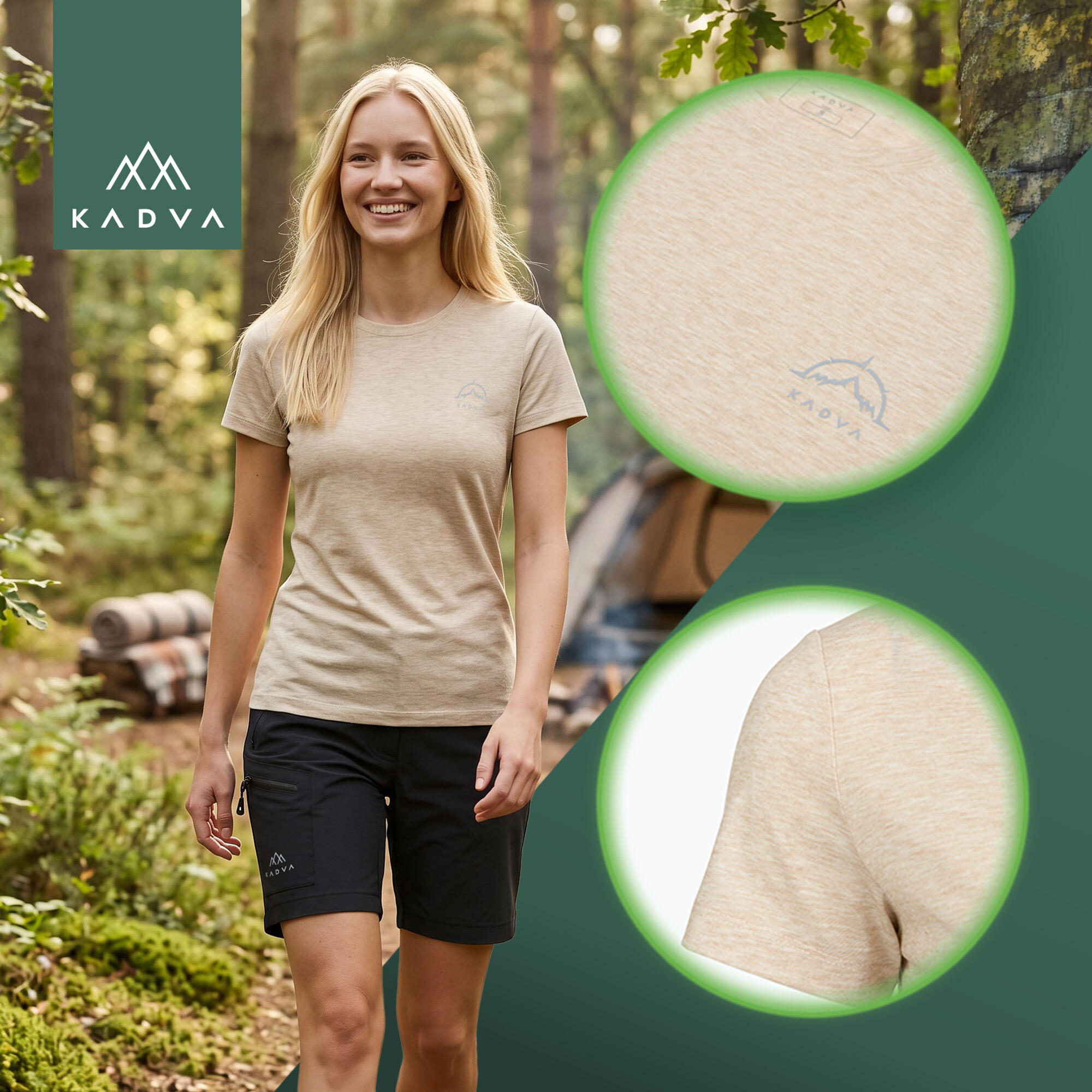 Camiseta de trekking para mujer KADVA Merivra 4/6