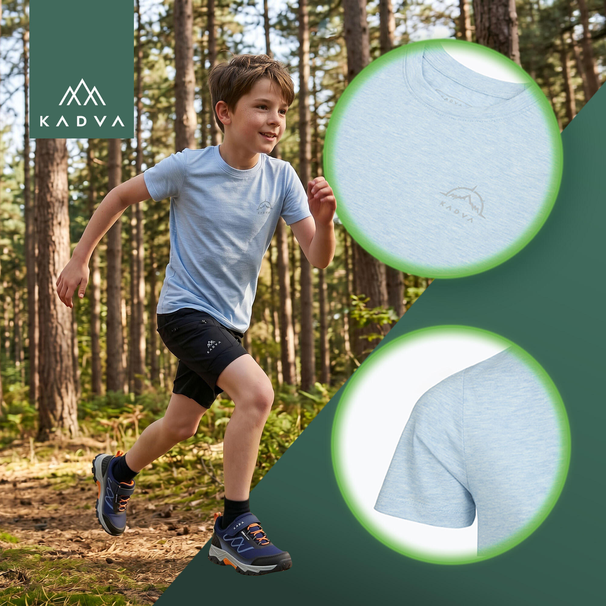 Camiseta de trekking infantil KADVA Merivra 4/7