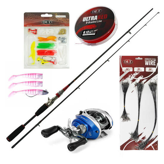 Set Baitcaster Deluxe con Trecciato e Softbait