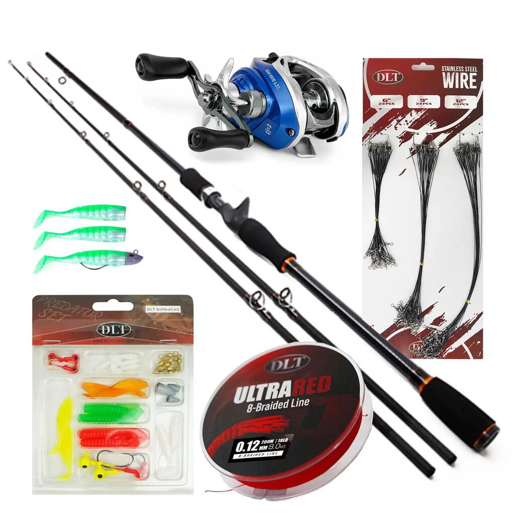 Terminator Baitcasting Set - Rod, Reel, Braided Line, Leaders and Softbaits