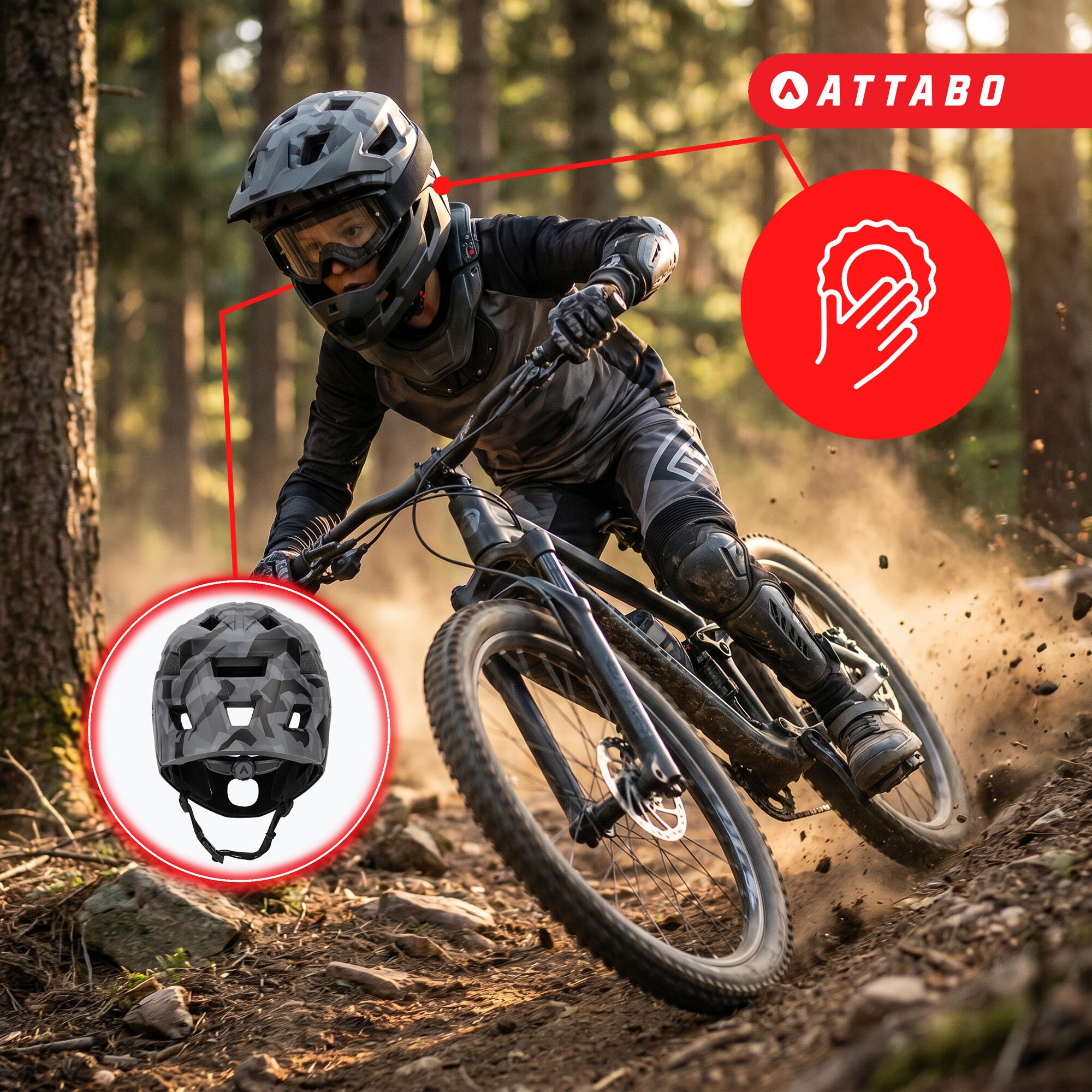 Kask rowerowy dziecięcy ATTABO Predator 5/7