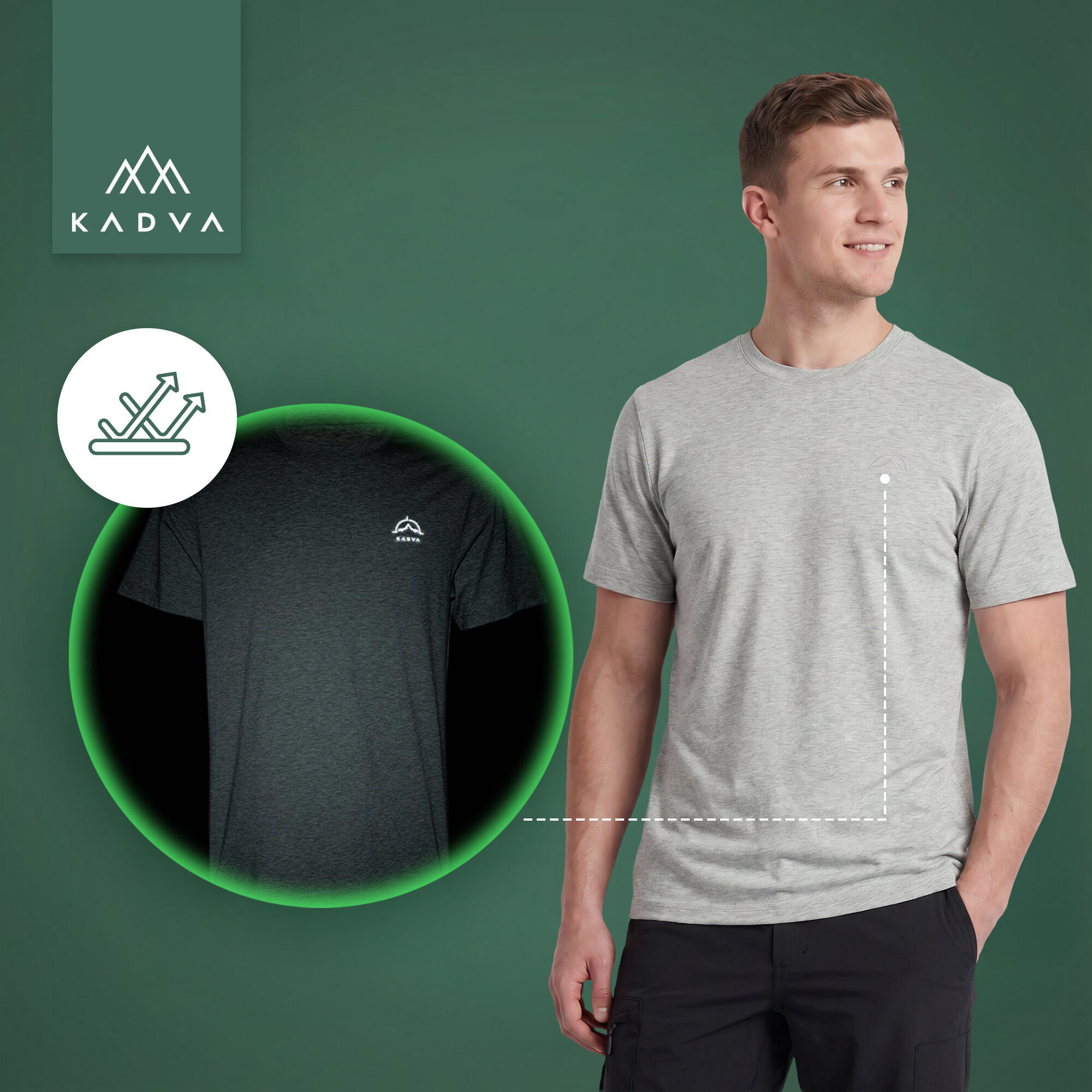 Camiseta de trekking para hombre KADVA Merivra 7/7