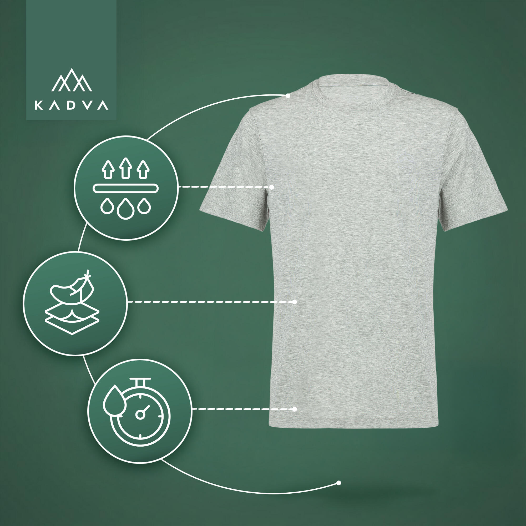 Camiseta de trekking para hombre KADVA Merivra 6/7