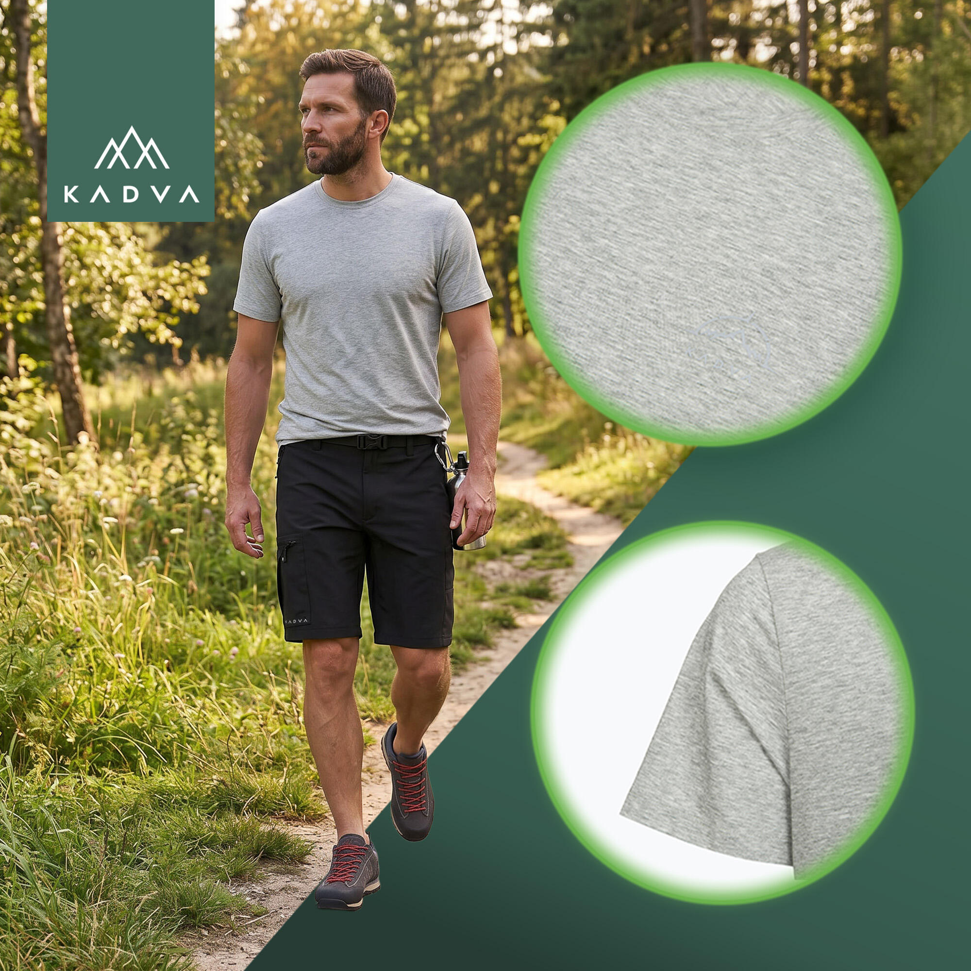 Camiseta de trekking para hombre KADVA Merivra 4/7