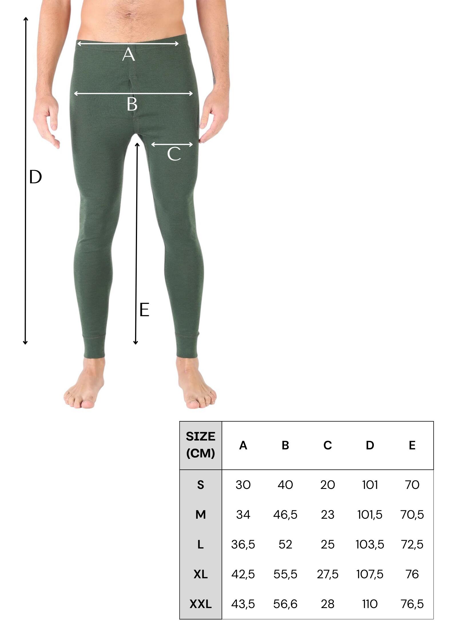 Atlas - Męskie Leginsy z 100% Wełny Merino (195 g/m²) L, Ciemnozielony 2/2