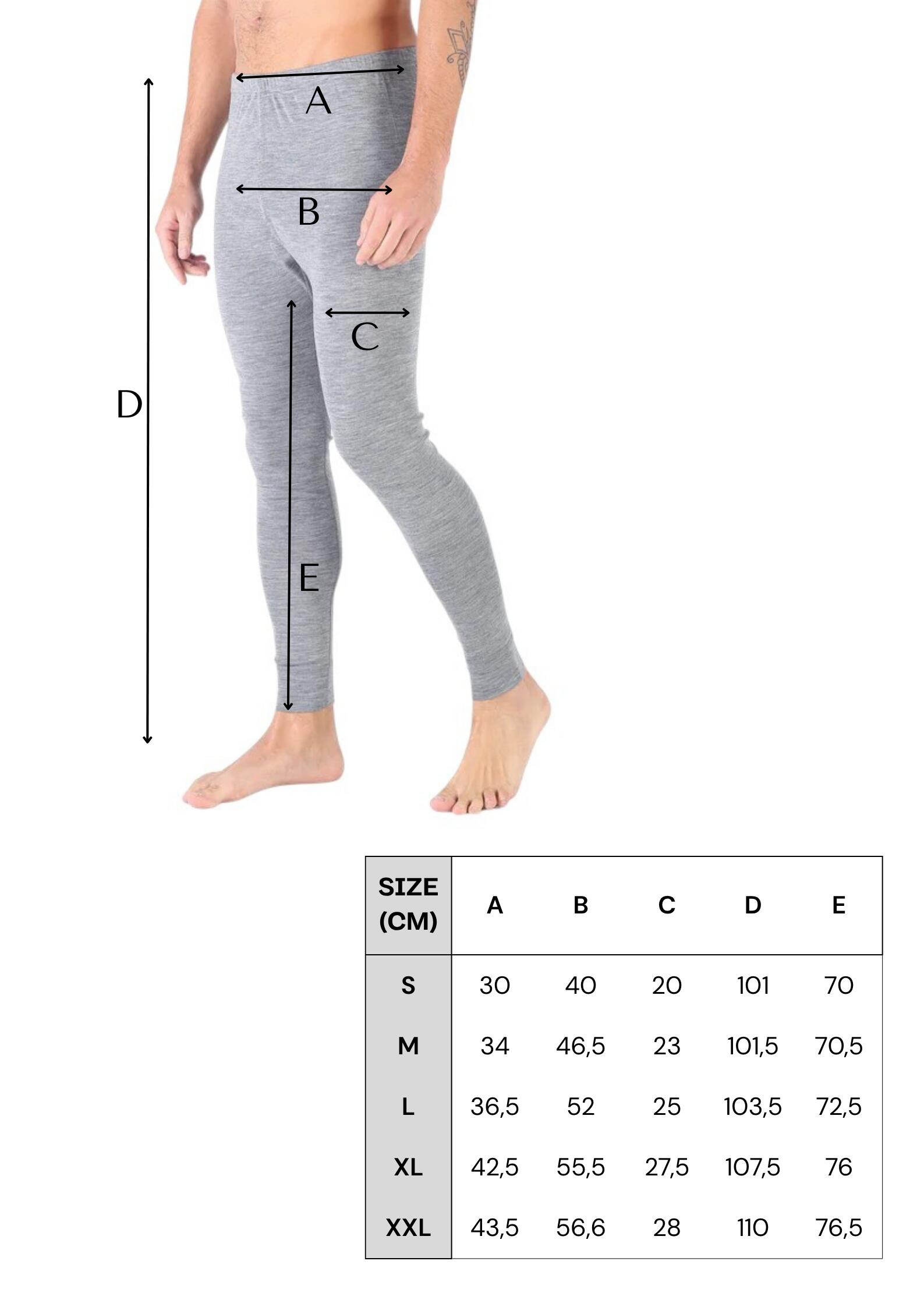 Atlas - Męskie Leginsy z 100% Wełny Merino (195 g/m²) S, Szary 2/4