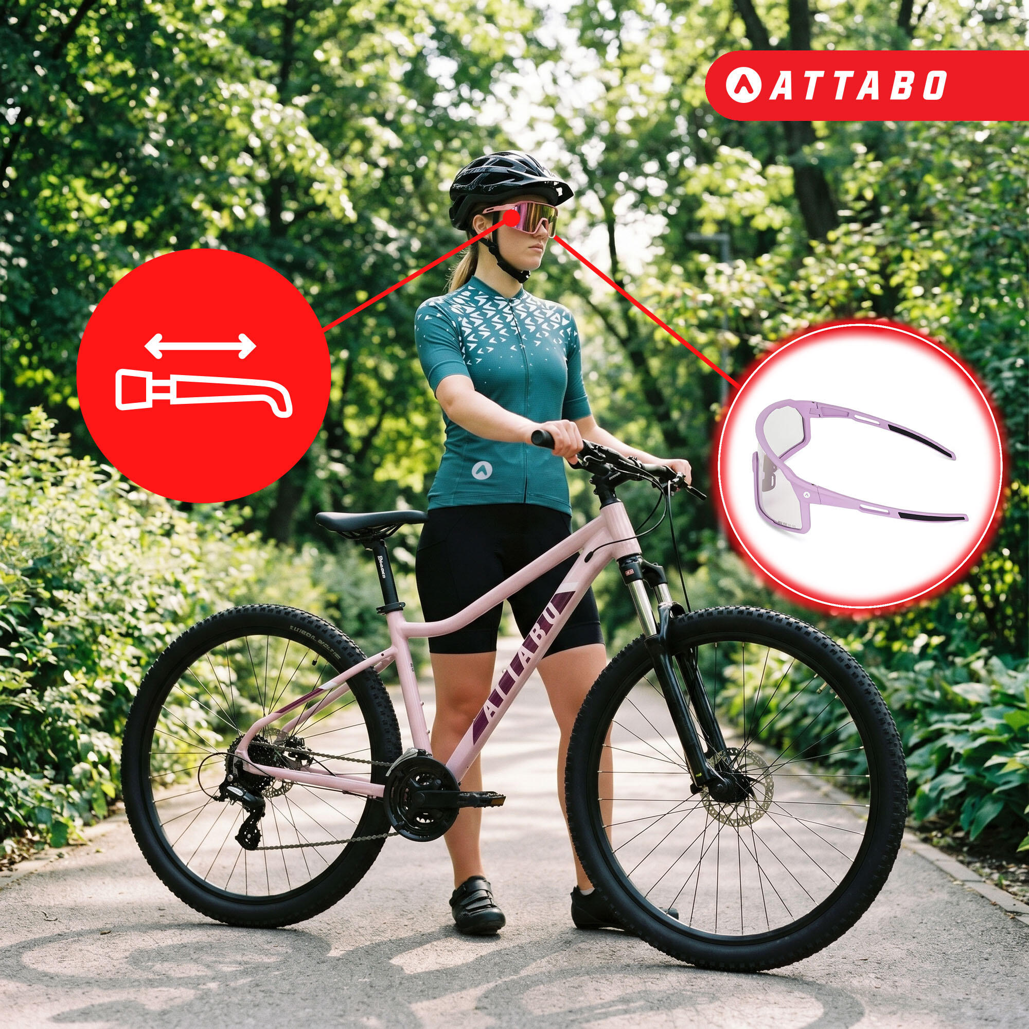 Occhiali da sole da ciclismo ATTABO Stilb 6/7