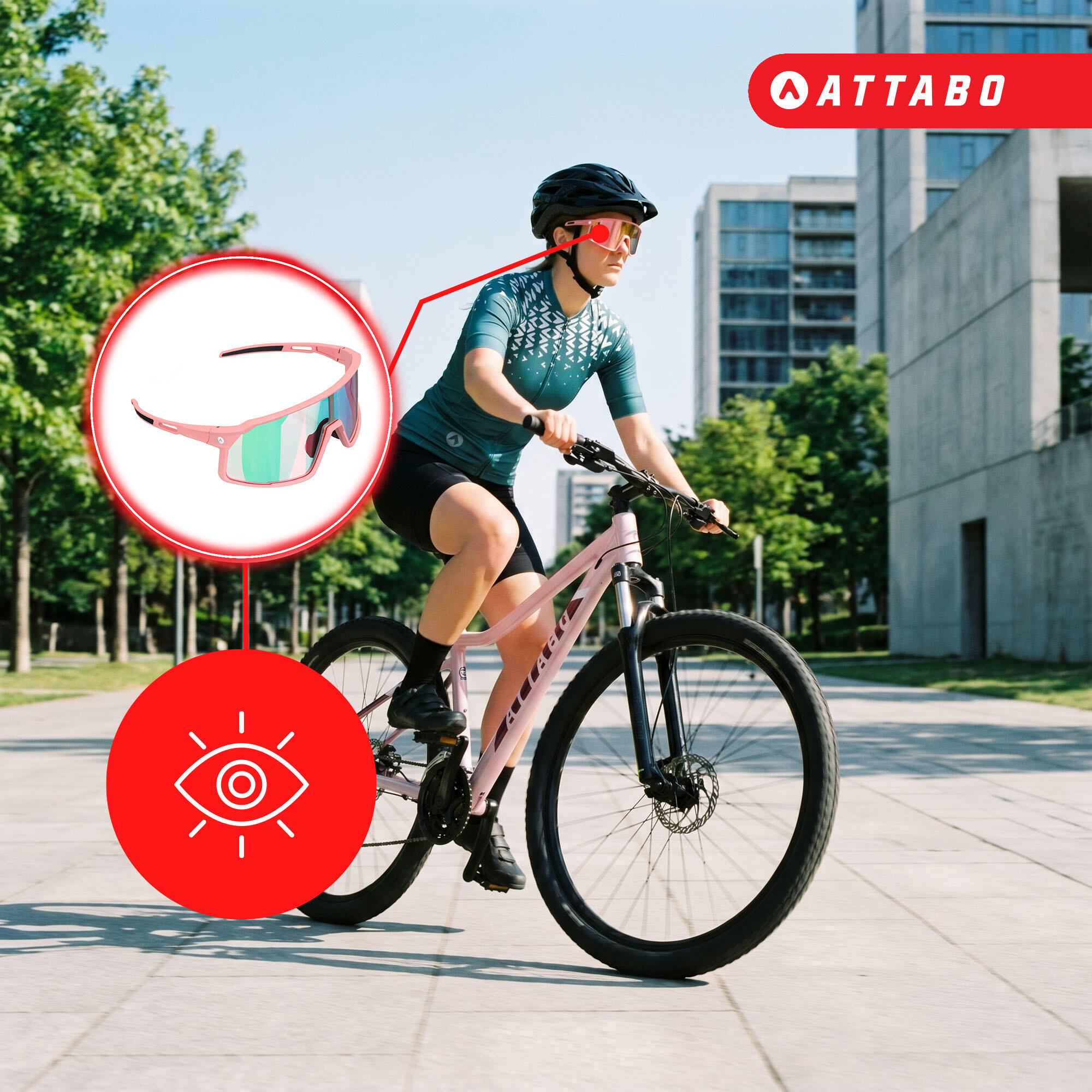 Occhiali da sole da ciclismo ATTABO Stilb 5/7