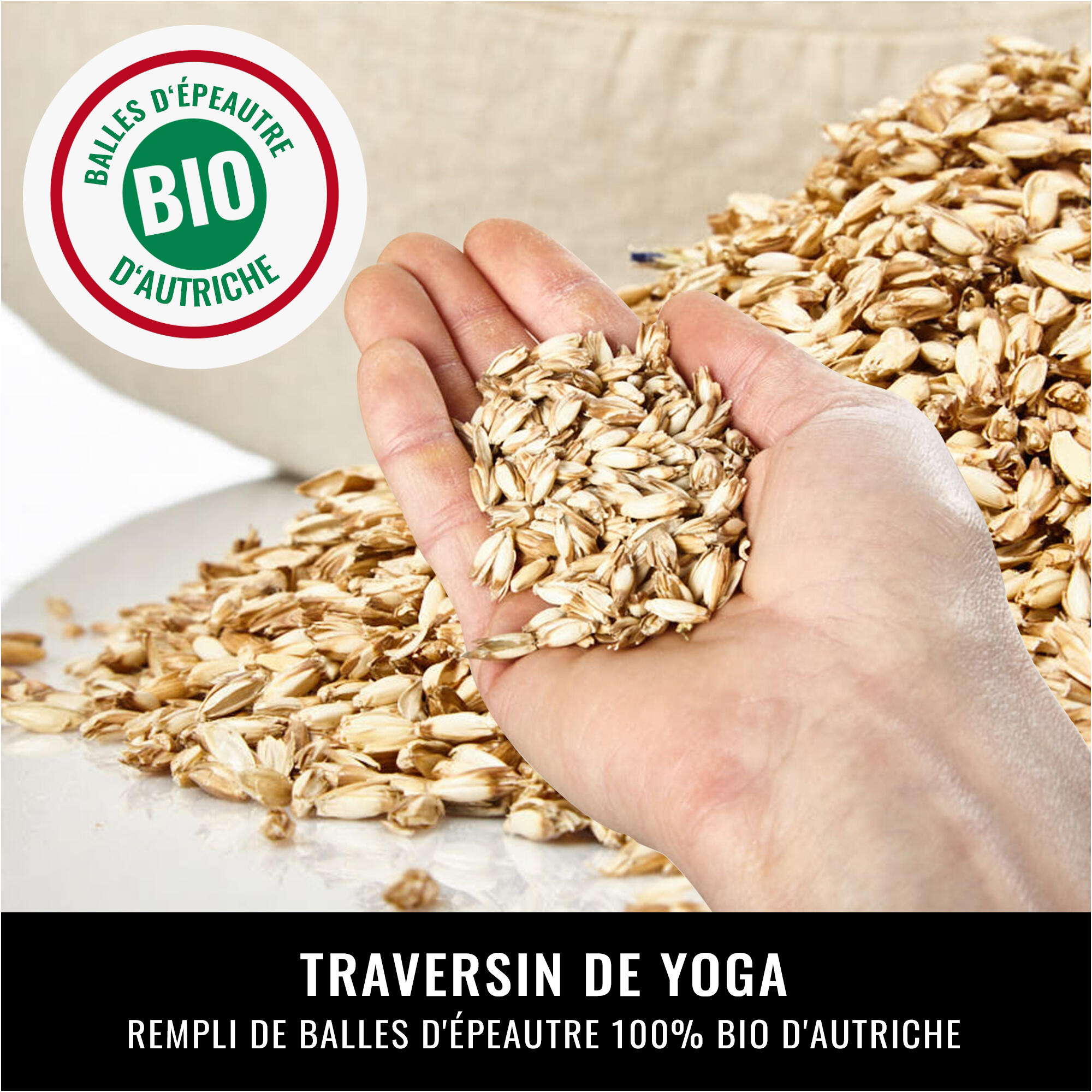 TRAVERSIN DE YOGA | BALLES D'ÉPEAUTRE BIO | COLORIS AU CHOIX 6/7