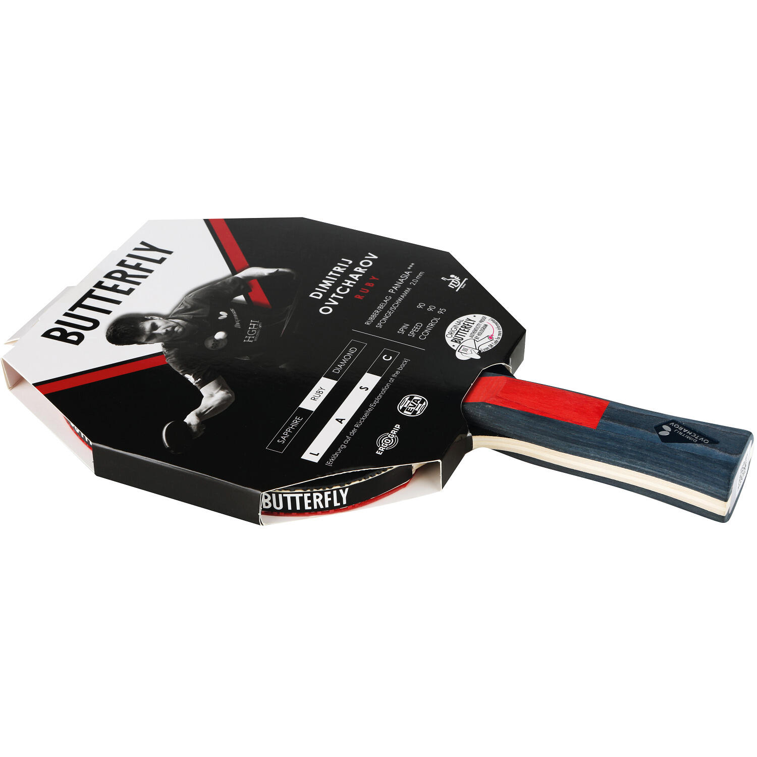 Tafeltennisbat Butterfly Ovtcharov Ruby 6/7