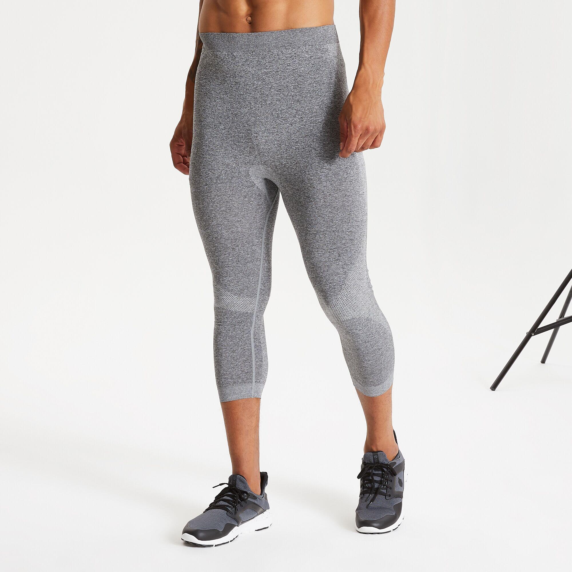 Mens In The Zone 3/4 Base Layer Leggings (Charcoal Grey Marl) 4/5