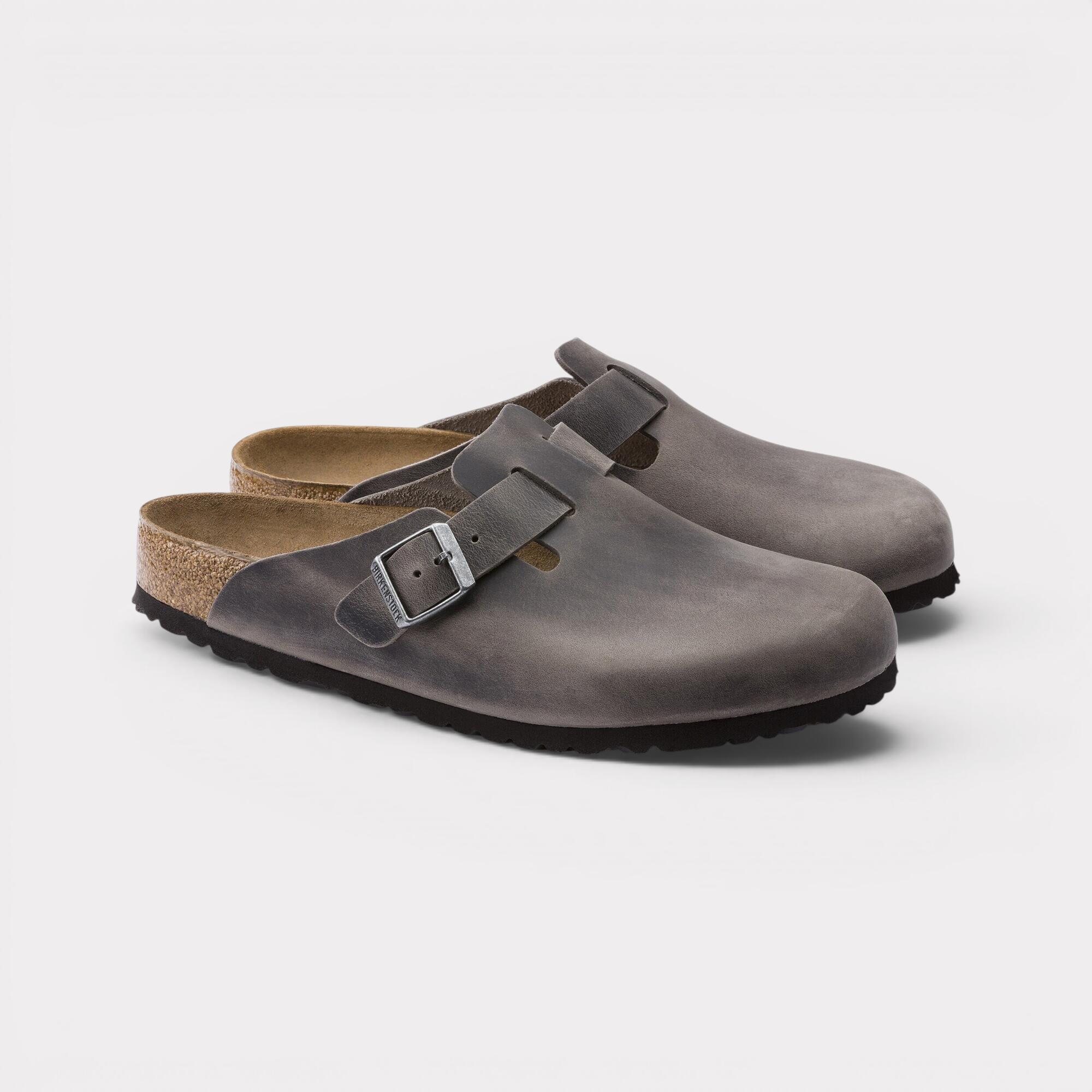 Birkenstock Boston Soft Footbed Oiled Leather - Iron Grey 4/5