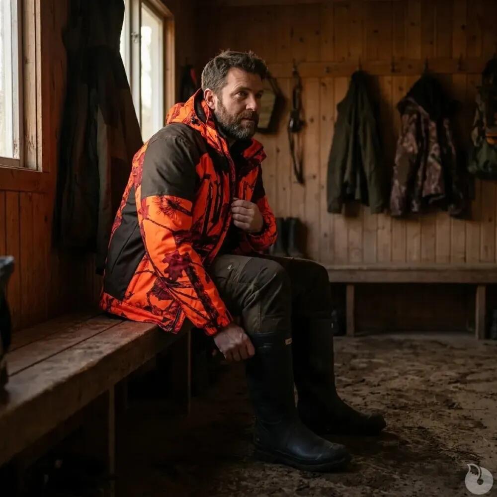Veste de chasse softshell SL TEX orange camo 4/5