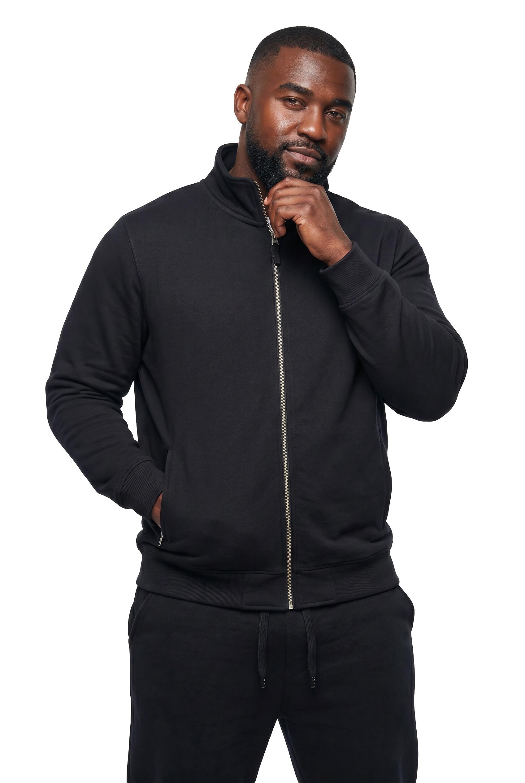 Herren Sweatjacke Fitness Stehkragen Zipper 3/7