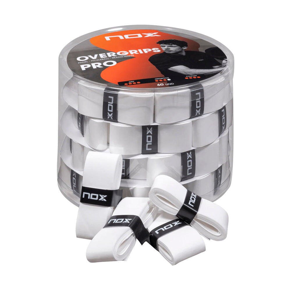 JAR 60 PCS. OVERGRIPS NOX PRO PLAIN WHITE 3/7