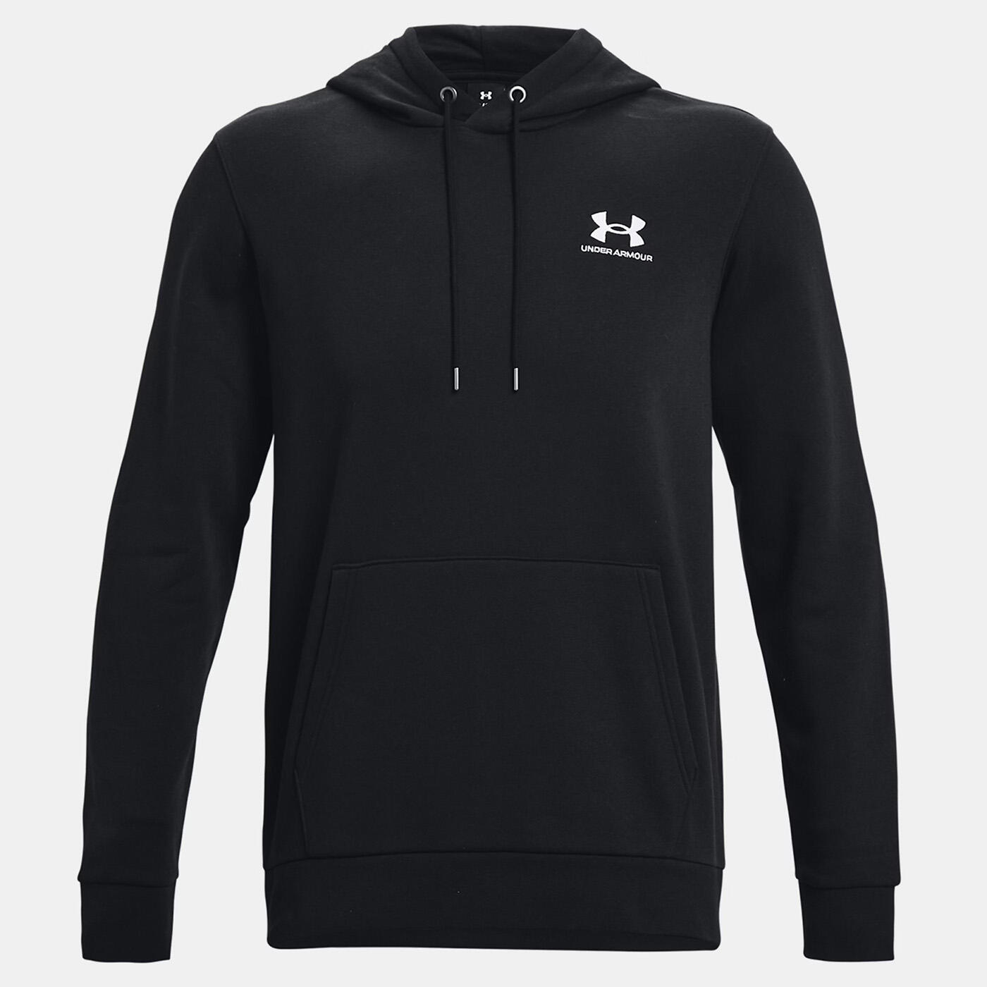 Felpa con cappuccio UA Icon Fleece nera da uomo 3/6