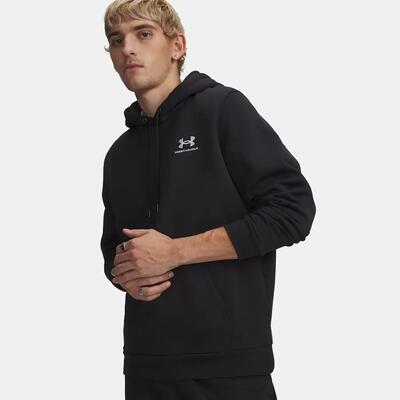 Felpa con cappuccio UA Icon Fleece uomo grigio mélange