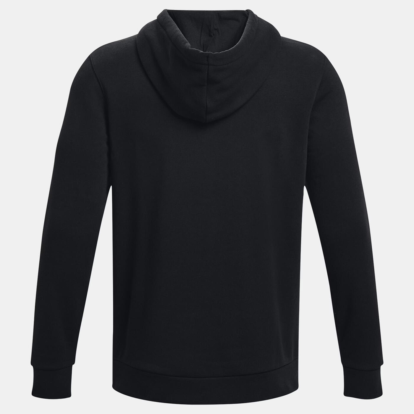 Felpa con cappuccio UA Icon Fleece nera da uomo 4/6