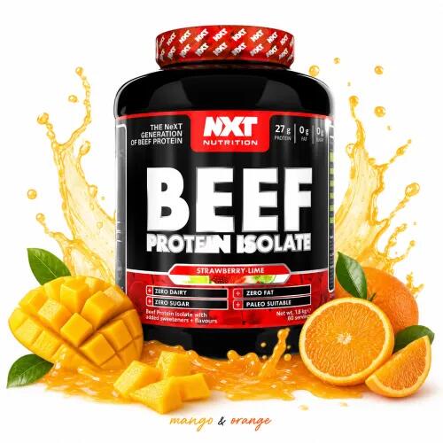 NXT Nutrition Beef Protein Isolate 1800g + FREE Creatine Tabs mango & orange