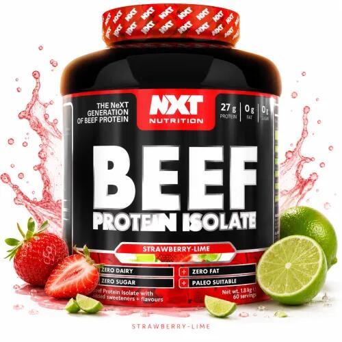 NXT Nutrition Beef Protein Isolate 1800g strawberry & lime