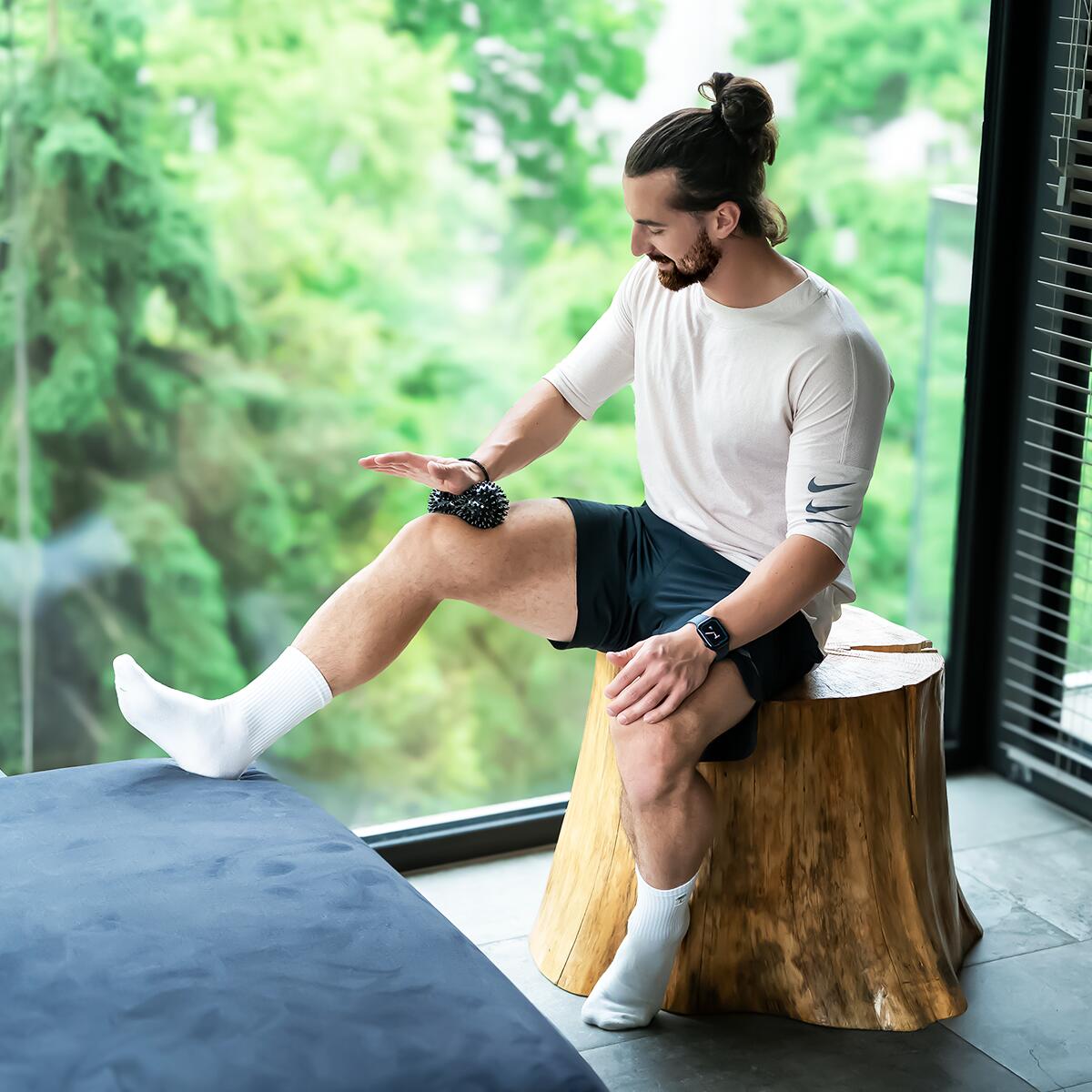 Podwójna piłeczka duoball do masażu ciała z wypustkami sensorycznymi DrFit 6/7