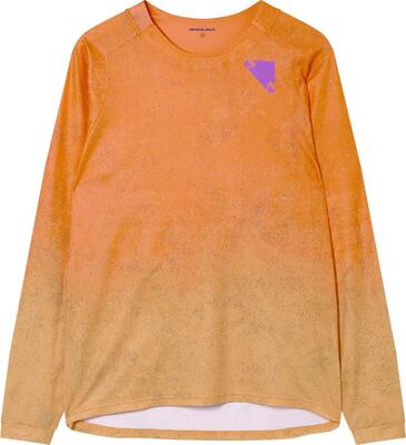 Endura singletrack print orange heren shirt met lange mouwen