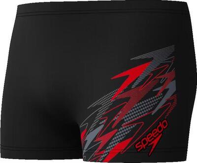 Speedo medley logo zwembroek voor heren, zwart/rood