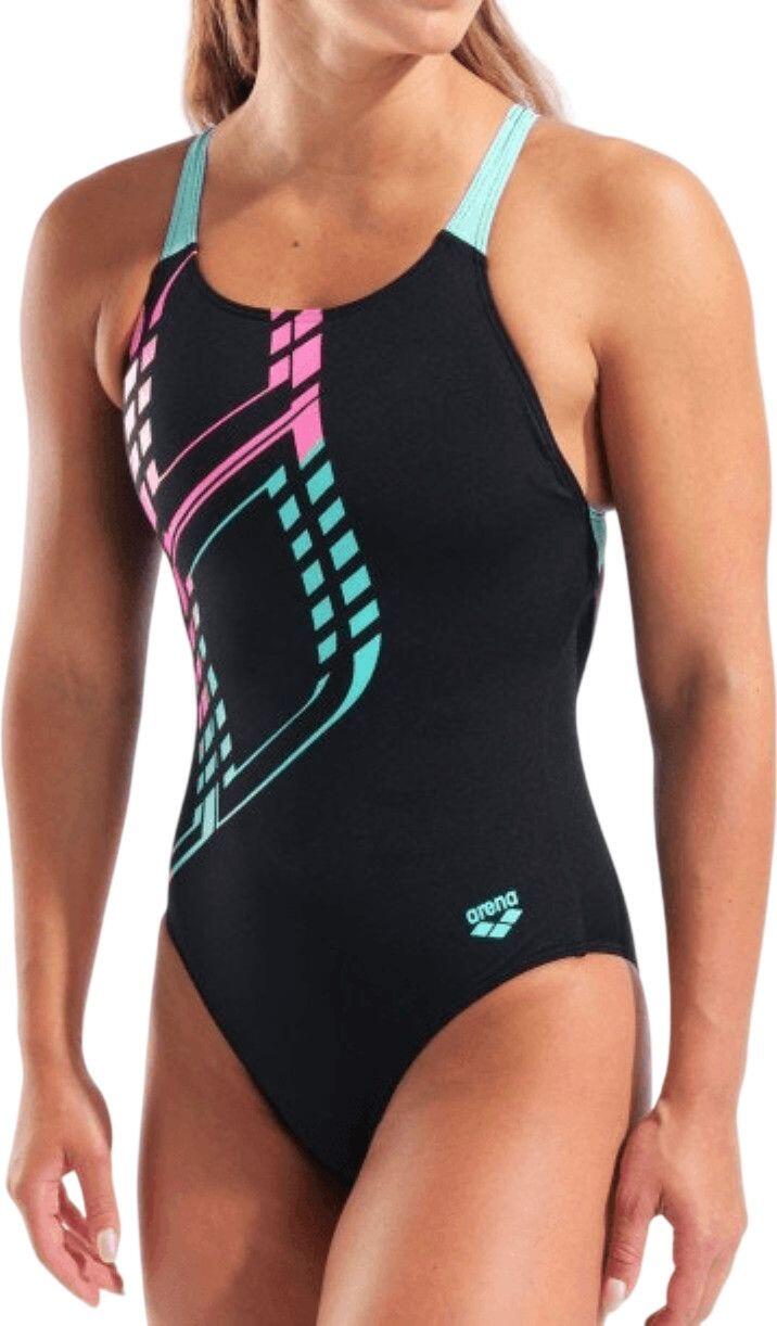 Bañador Arena Maxi Logo Negro Mujer 3/7