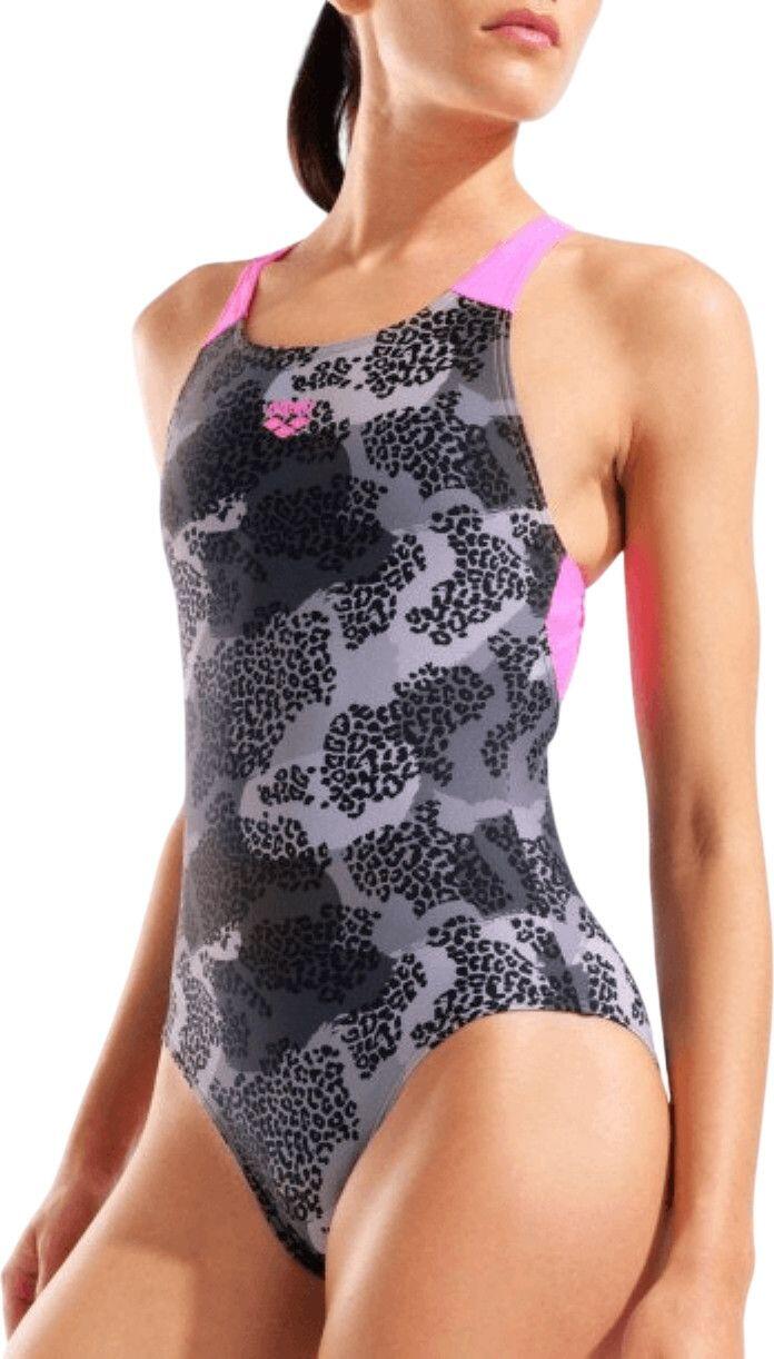 Bañador Arena Camo Negro/Rosa Mujer 3/5